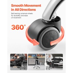 Työpajajakkara selkänojalla jauhemaalattu teräsrunko korkeussäädöllä pyörivä pehmustettu istuin