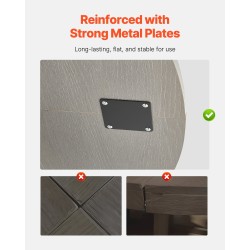 Pyöreä ruokapöytä laminoitu MDF 1200 mm 4–6 hengelle metallijaloilla ja säilytystasolla