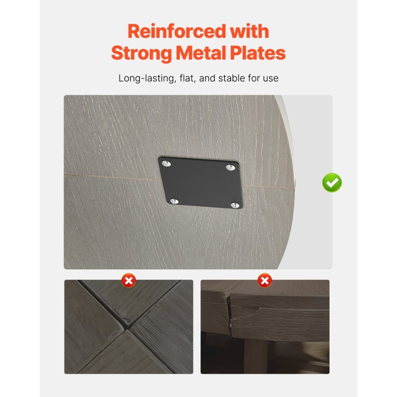 Pyöreä ruokapöytä laminoitu MDF 1200 mm 4–6 hengelle metallijaloilla ja säilytystasolla