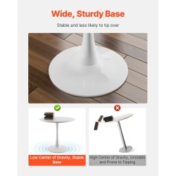 Pyöreä ruokapöytä laminaattilevy 80 cm valkoinen 2–4 hengelle