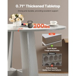 Pyöreä harmaa ruokapöytä MDF laminaattipinnalla 120 cm 4–6 hengelle paksut puujalat