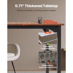 Suorakulmainen ruokapöytä MDF-laminaatti metallijalat 180×80×75 cm 6–8 hengelle ruskea