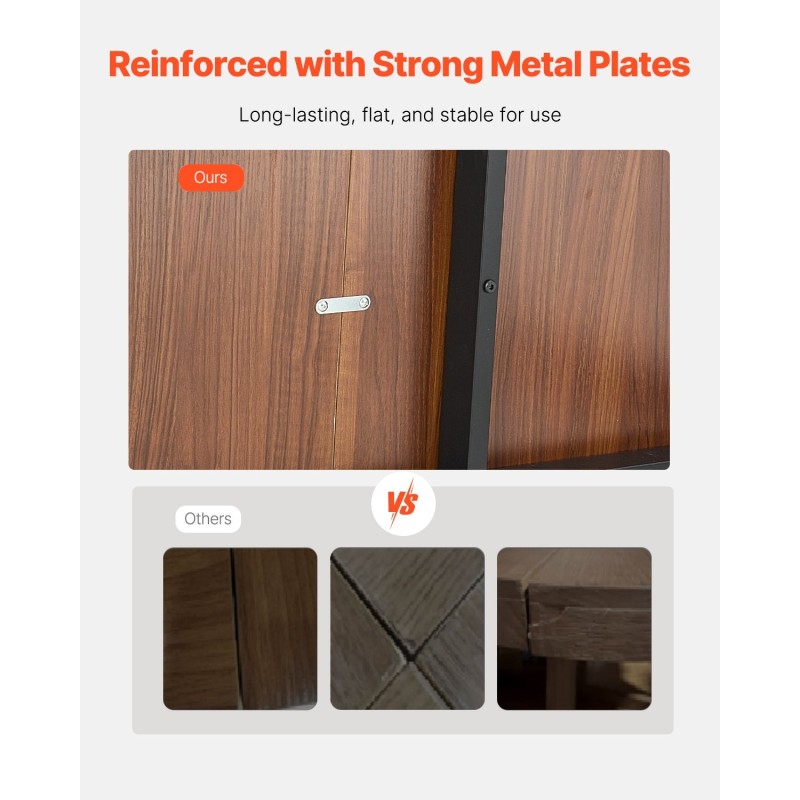 Suorakulmainen ruokapöytä MDF-laminaatti metallijalat 180×80×75 cm 6–8 hengelle ruskea