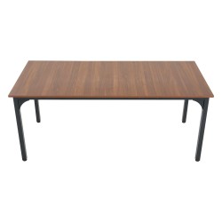 Suorakulmainen ruokapöytä MDF-laminaatti metallijalat 180×80×75 cm 6–8 hengelle ruskea