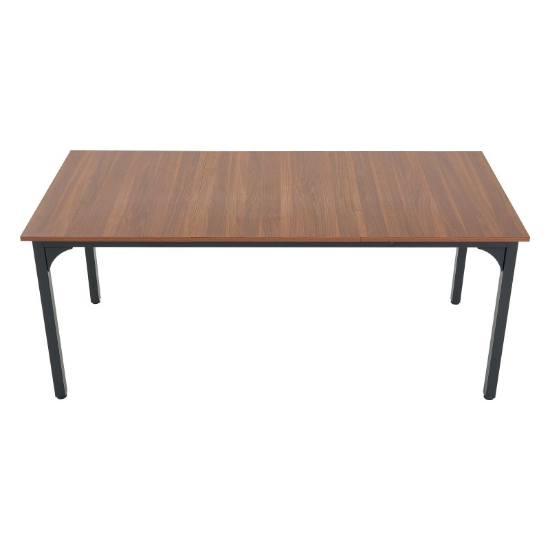 Suorakulmainen ruokapöytä MDF-laminaatti metallijalat 180×80×75 cm 6–8 hengelle ruskea