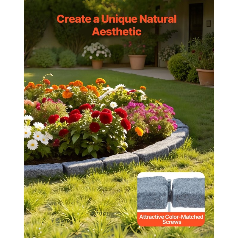 Tekokivinen PE-muovinen reunuselementti 1180×95×57 mm pakkaus 6 kiveä hiekkakiven harmaa