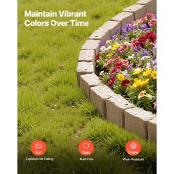 Kivireunus PE-muovinen beige 4 kpl pakkaus nurmikon rajaukseen