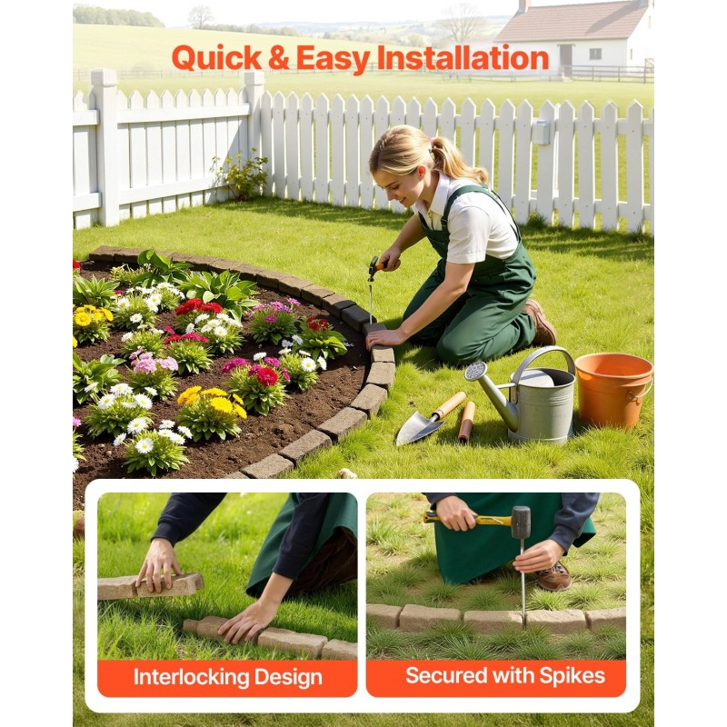 PE-muovinen taipuisa jäljitelmäkivireunus 1180×95×57 mm 24 kpl beige