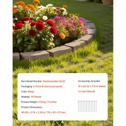 PE-muovinen taipuisa jäljitelmäkivireunus 1180×95×57 mm 24 kpl beige