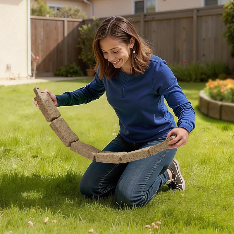 PE-muovinen taipuisa jäljitelmäkivireunus 1180×95×57 mm 24 kpl beige