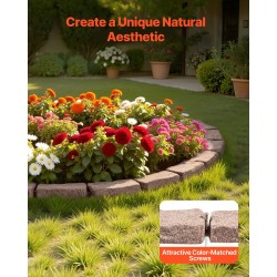 Nurmikon reunus PE-muovinen 1180×95×57 mm 4 kpl pakkaus ruskea joustava kiinnityspiikeillä