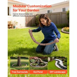 Nurmikon reunus PE-muovinen 1180×95×57 mm 4 kpl pakkaus ruskea joustava kiinnityspiikeillä