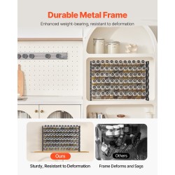 Maustehylly 6 tasoa 72 läpinäkyvää lasipurkkia seinälle tai pöydälle