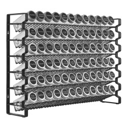 Maustehylly 6 tasoa 72 läpinäkyvää lasipurkkia seinälle tai pöydälle