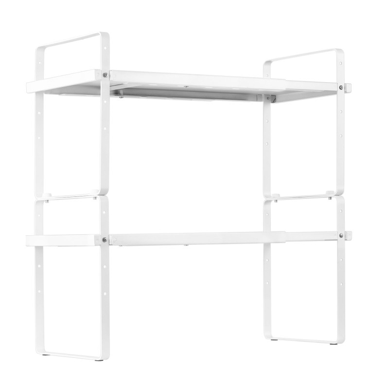 Kaappihylly säädettävä kaksitasoinen pinottava leveys 405–650 mm korkeus 99–180 mm