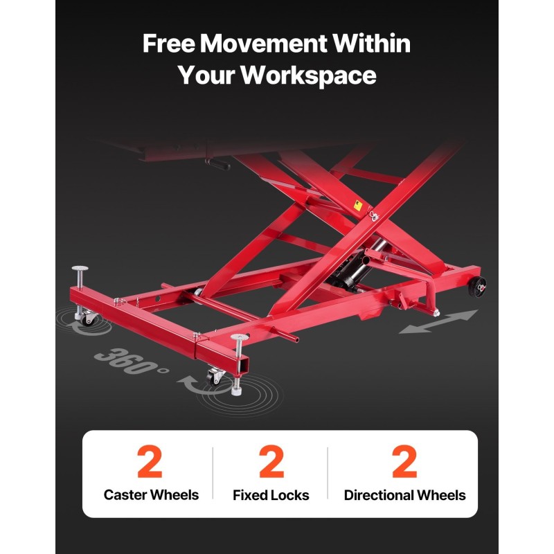Hydraulinen moottoripyörän nostopöytä teräs 1000 paunan kantavuus