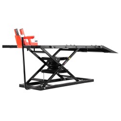 Pneumaattinen moottoripyöränostopöytä X muotoinen vahvistettu työtaso 2000 1220 mm kantavuus 1500 paunaa
