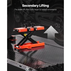 Pneumaattinen moottoripyöränostopöytä X-muotoinen vahvistettu työtaso 2000×1220 mm kantavuus 1500 paunaa