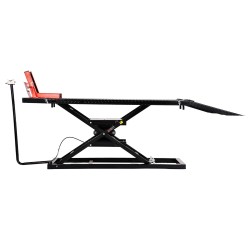 Pneumaattinen moottoripyöränostopöytä X-muotoinen vahvistettu työtaso 2000×1220 mm kantavuus 1500 paunaa