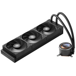 AIO nestekylmäjärjestelmä kolmella 120 mm PWM tuulettimella alumiiniradiolla 2 1 tuuman pumpunäytöllä Intel AMD yhteensopiva