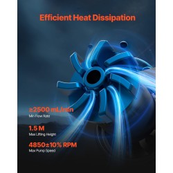 AIO-nestekylmäjärjestelmä kolmella 120 mm PWM-tuulettimella alumiiniradiolla 2,1 tuuman pumpunäytöllä Intel/AMD-yhteensopiva