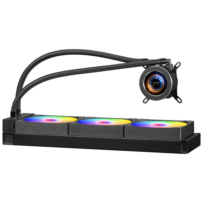 Prosessorin vesijäähdytin 3x120mm PWM-tuulettimet 2,1 tuuman näyttö ARGB Intel AM4 AM5