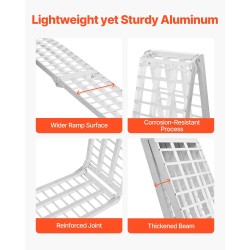 Alumiiniset kuormausrampit kaksi kappaletta taitettavat kumikynnyslevyt mönkijöille ja moottoripyörille