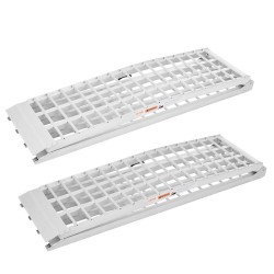 Alumiiniset kuormausrampit kaksi kappaletta taitettavat kumikynnyslevyt mönkijöille ja moottoripyörille