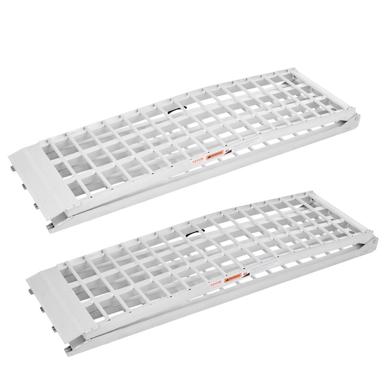 Alumiiniset kuormausrampit kaksi kappaletta taitettavat kumikynnyslevyt mönkijöille ja moottoripyörille