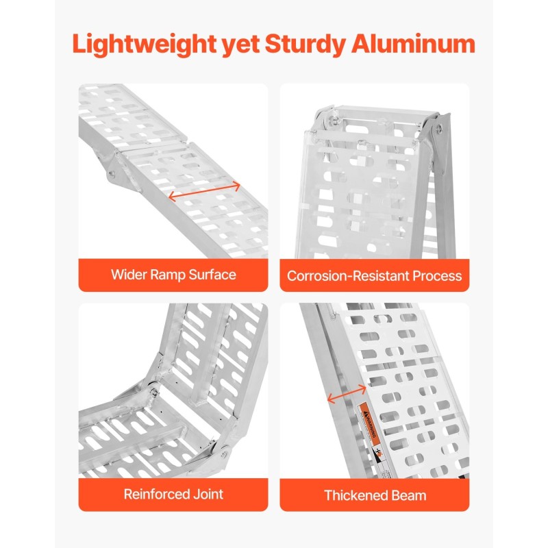 Alumiininen ajoluiska 3050 mm auki 295 mm leveys 750 paunaa 1 kpl