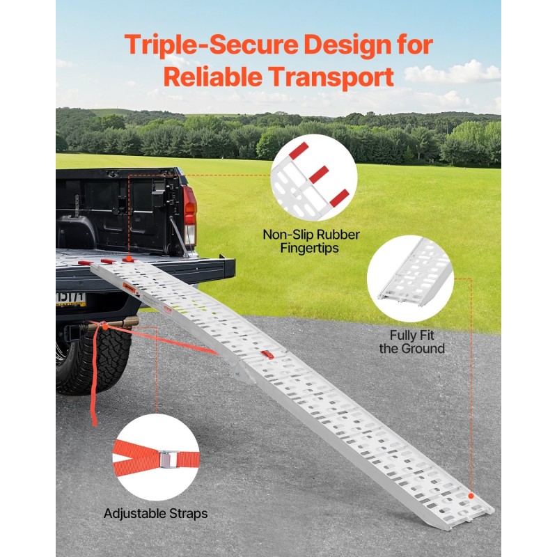 Alumiininen ajoluiska 3050 mm auki 295 mm leveys 750 paunaa 1 kpl