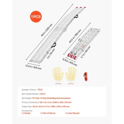 Alumiininen ajoluiska 3050 mm auki 295 mm leveys 750 paunaa 1 kpl