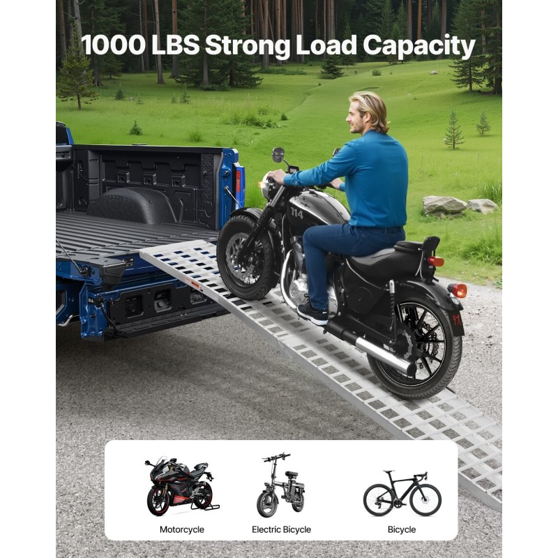 Alumiininen taittuva ajosilta 3050 mm pituus 450 mm leveä 453 kg kantavuus