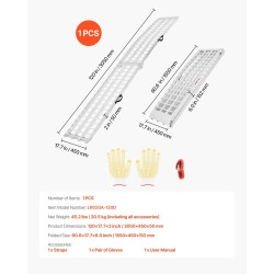 Alumiininen taittuva ajosilta 3050 mm pituus 450 mm leveä 453 kg kantavuus