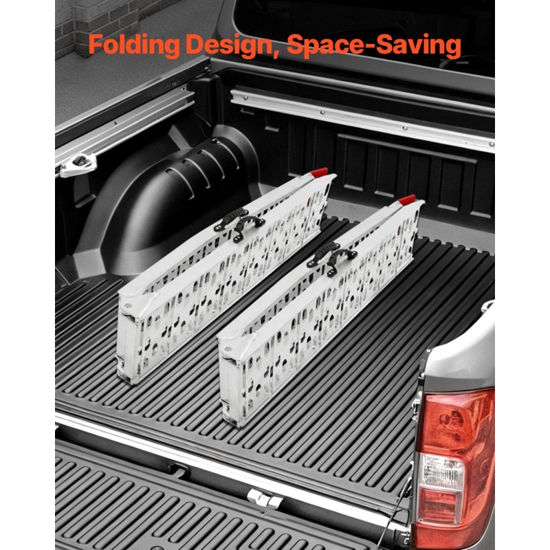 Alumiiniset taittuvat lastaussillat avattuna 2285×305×50 millimetriä 2 kpl 1500 paunaa