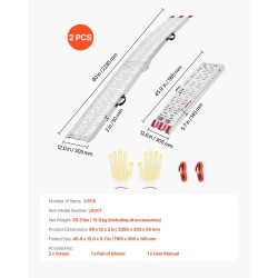 Alumiiniset taittuvat lastaussillat avattuna 2285×305×50 millimetriä 2 kpl 1500 paunaa