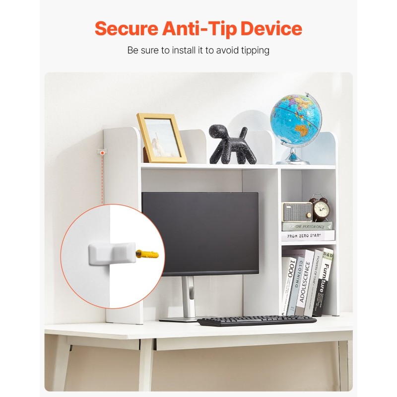 Pöytähylly 2-tasoinen valkoinen lastulevy melamiinipaperi kantokyky 60 kg 94,5×24,1×73,4 cm