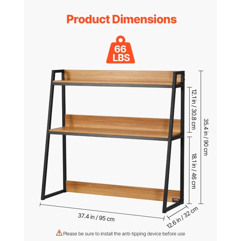 Pöytähylly pöydälle 2-tasoinen lastulevy 12 mm melamiinipinta 95x32x90 cm