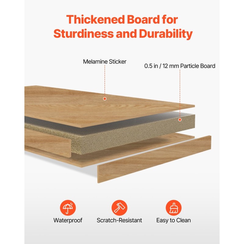 Pöytähylly pöydälle 2-tasoinen lastulevy 12 mm melamiinipinta 95x32x90 cm
