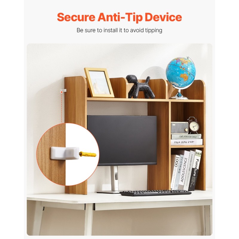 Pöytähylly kaksitasoinen lastulevy melamiinipaperi koko 94,5×24,1×73,4 cm 60 kg kantavuus