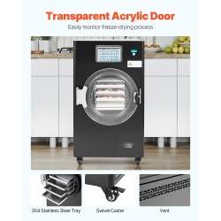 Pakastekuivain 4-tasoinen 4–6 kg per erä 304-ruostumaton teräs tyhjiöpumpulla kotikäyttöön