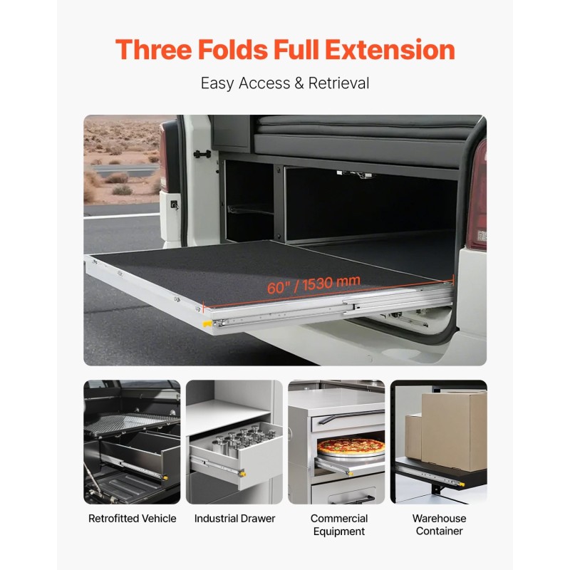 Laatikkokiskot teräs 1500 mm täysi ulosveto lukittavat kuulalaakerit sivukiinnitys