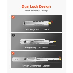 Laatikkokiskot teräs sivukiinnitys täyspidennys 1117 mm 226,8 kg
