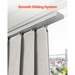 Paneeliverhot kiskolla 4 paneelia säädettävä kisko 116-218 cm polyesteriset täysin pimentävät vaaleanharmaat