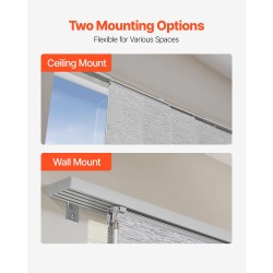 Paneeliverhojärjestelmä säädettävä alumiinikiskolla polyesterikankaalla harmaa 4 paneelia 116–218 cm