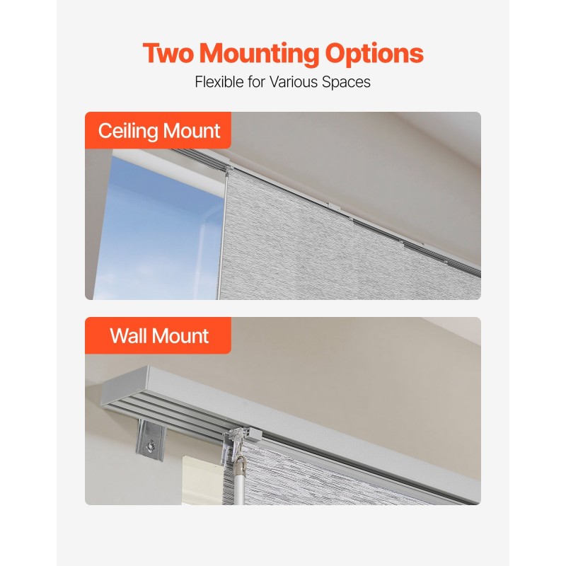 Paneeliverhojärjestelmä säädettävä alumiinikiskolla polyesterikankaalla harmaa 4 paneelia 116–218 cm