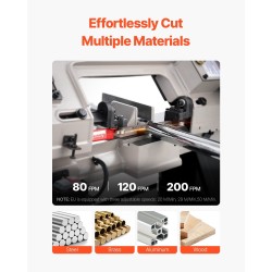 Metallivannesaha vaaka- ja pystysuuntainen metallille puulle muoville 550W 102×152 mm 0–45°