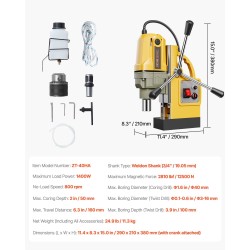 Magneettiporakone metallille 1400 wattia 40 millimetriä ydinporalla 12500 newtonin pitovoima