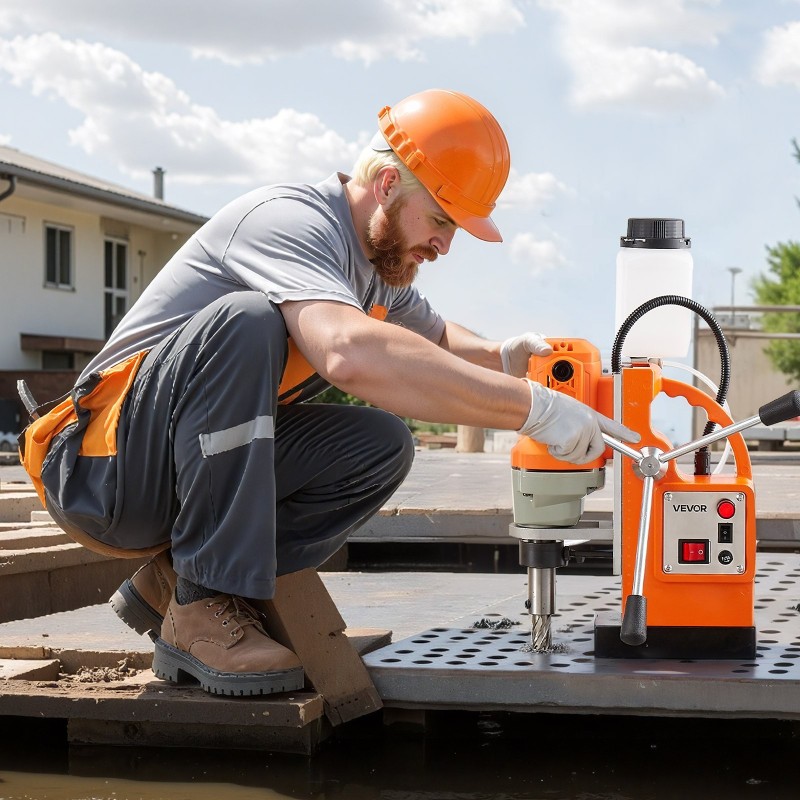 Magneettinen pylväsporakone metallirunkoinen 1200W 10000N 38 mm 19 mm Weldon-istukka