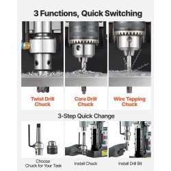 Magneettinen pylväsporakone metallirunkoinen 1500W maksimi poran halkaisija 60 mm 13000N pitovoima
